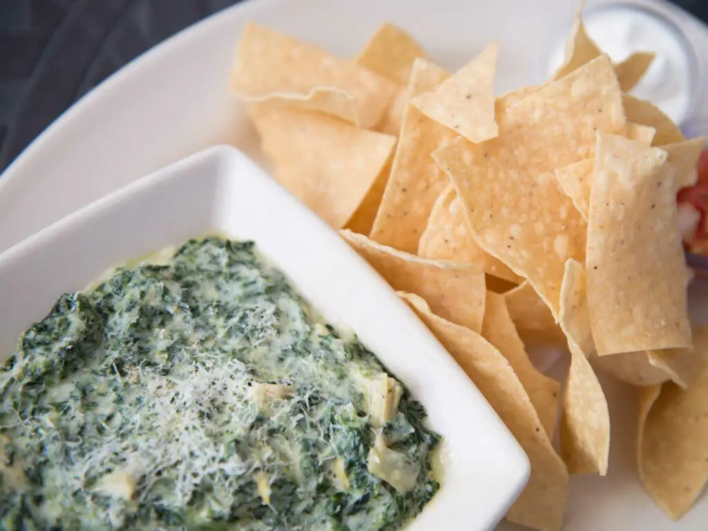 Hot Spinach Cheese Dip at Cheesecake Factory