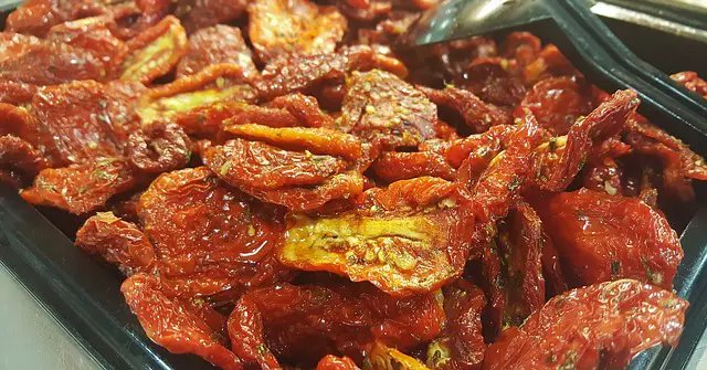 Sun-dried tomatoes are reconstructed before use